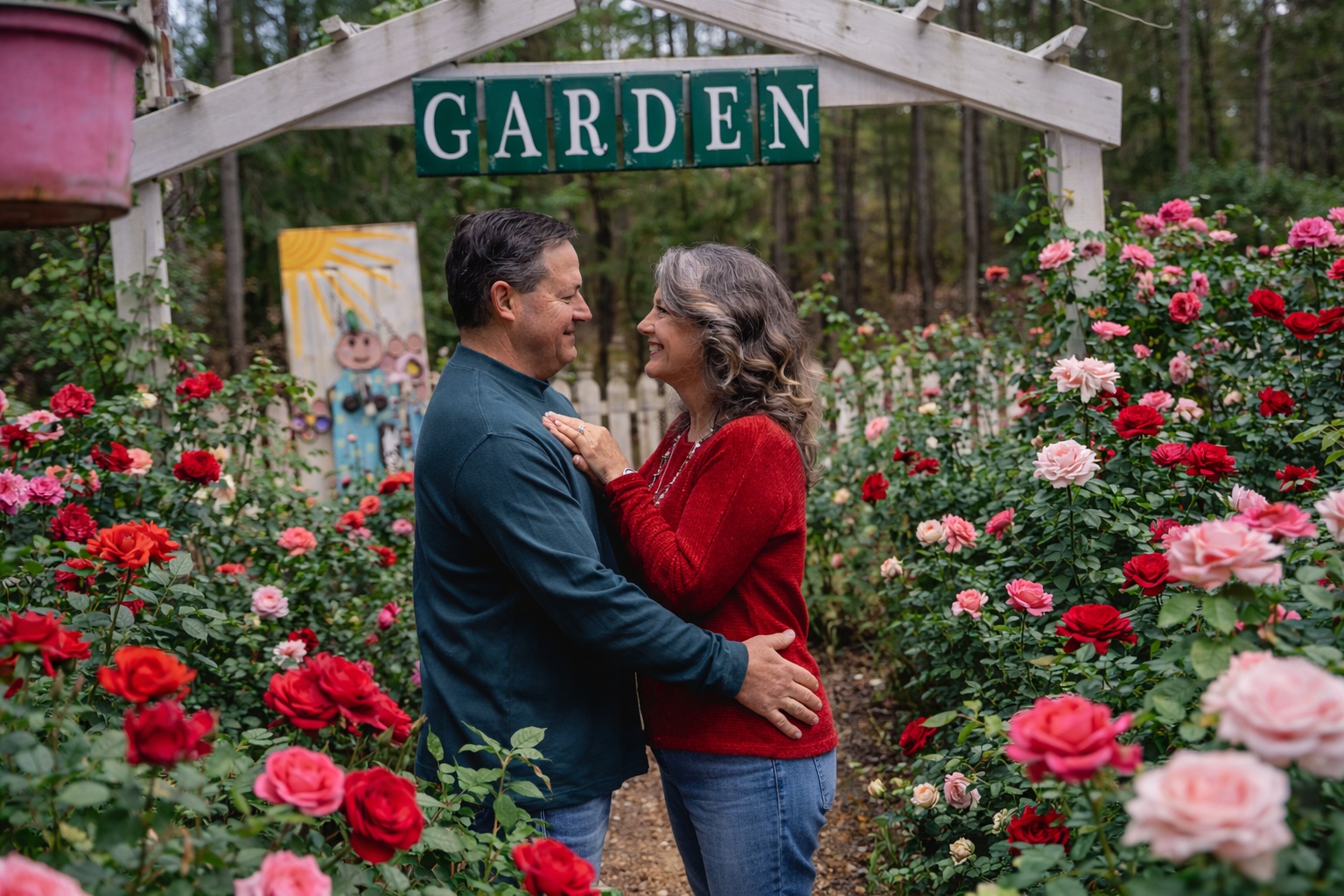 Rose garden in full bloom