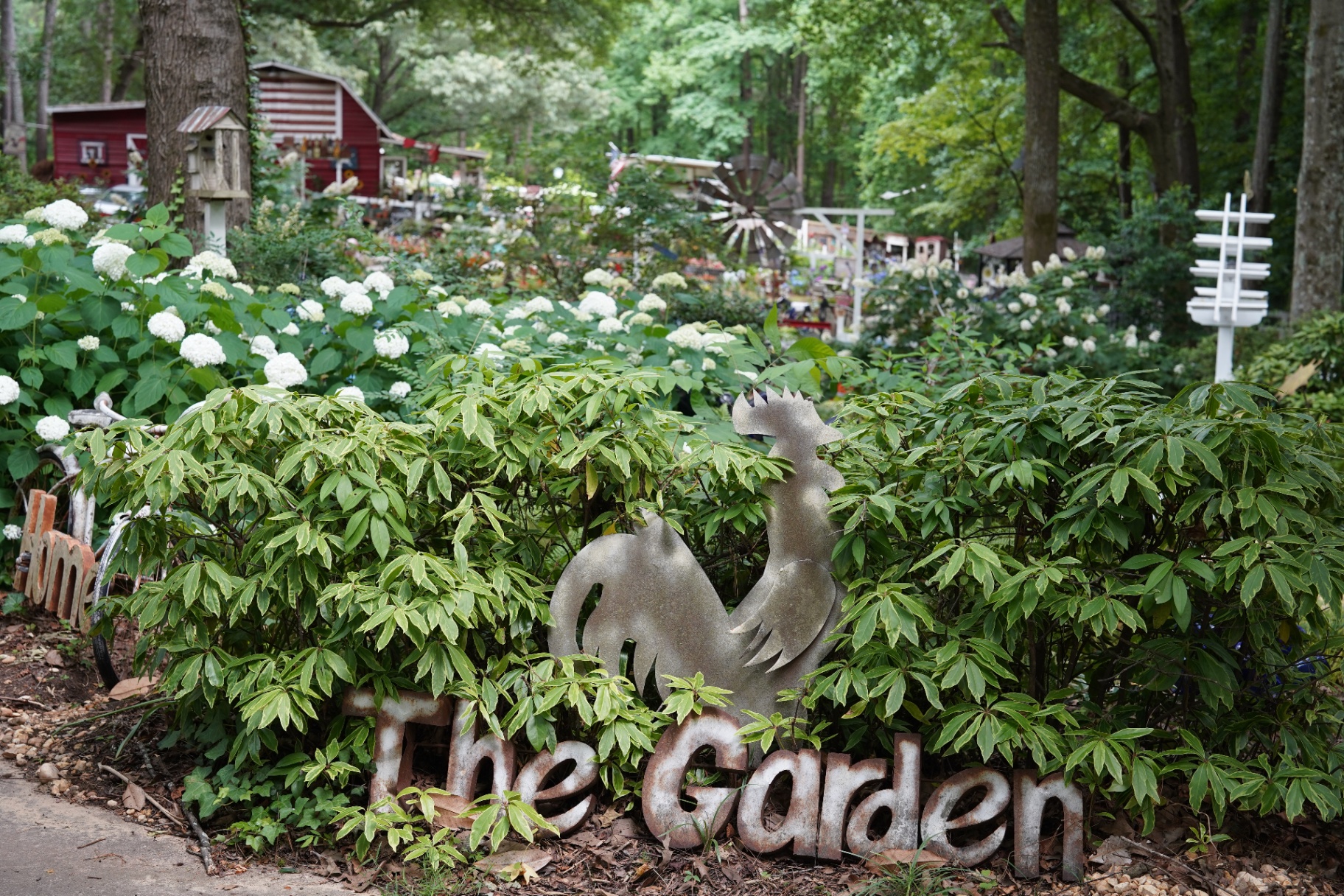 The Garden sign with rooster