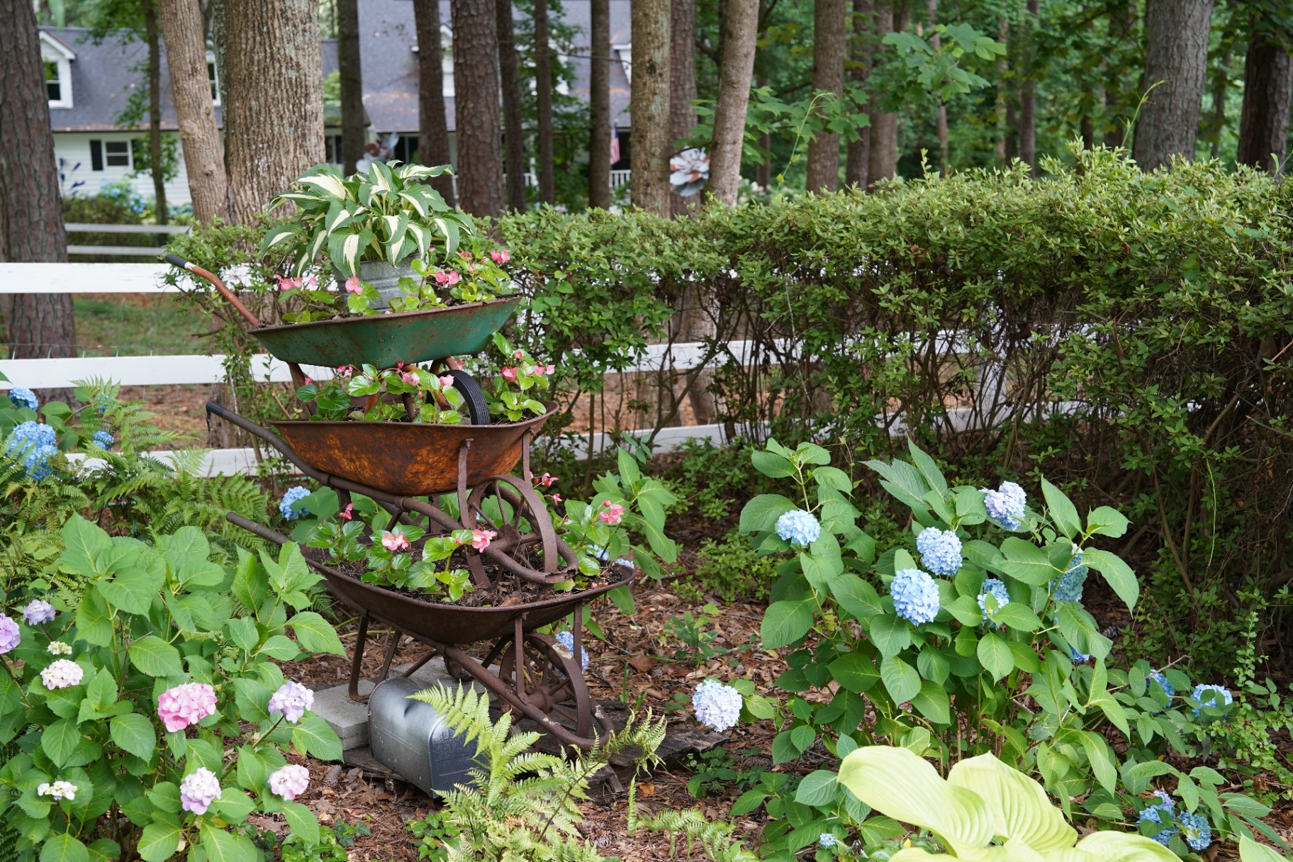 Wheelbarrow planter stack